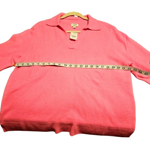J.Crew Pink V-Neck Sweater L Extra-Soft Wool Blend Long Sleeve - Picture 8 of 11